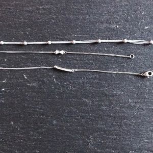 Set of three silver bracelets